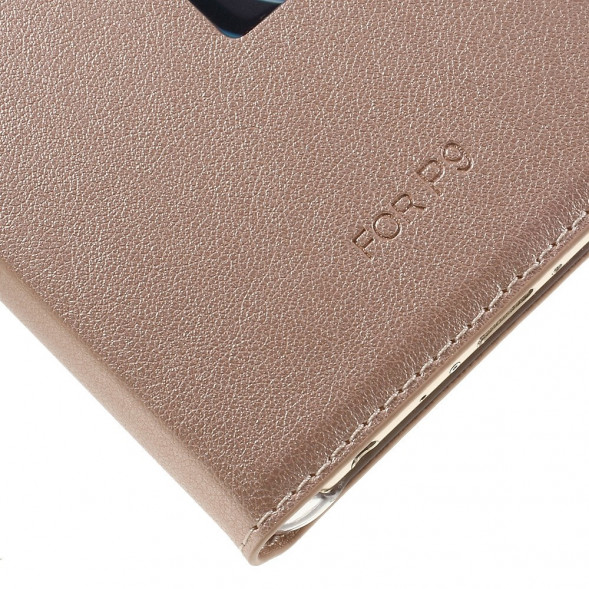 Чехол с окном информации Wake UP - Sleep для Huawei P9 (Розовое золото)