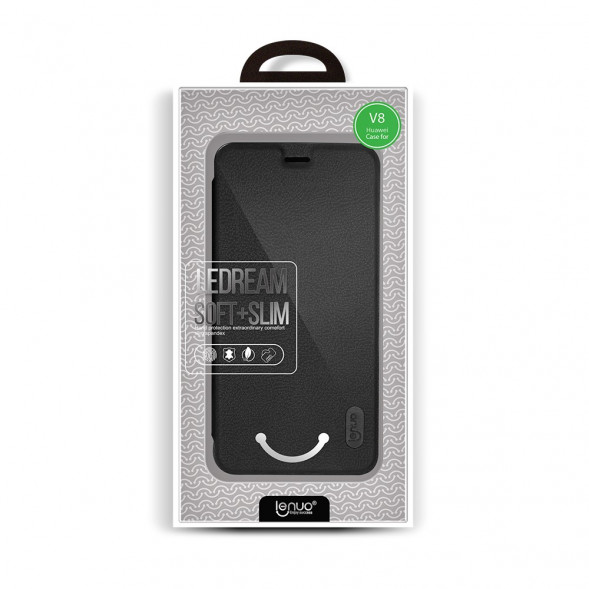 Чехол книжкой LENUO для Huawei Honor V8 (черный)