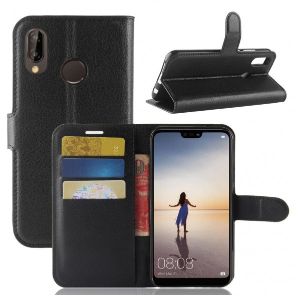 Чехол с визитницей для Huawei P20 Lite / nova 3e (черный)