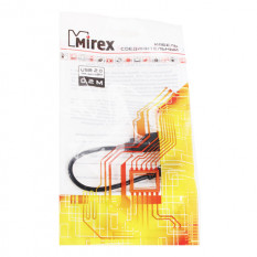 Короткий кабель микро USB Mirex 0.2м (чёрный)