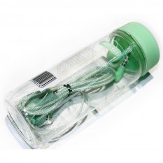 Гарнитура 3.5 Earphones MC-128 с микрофоном в баночке (зеленый)