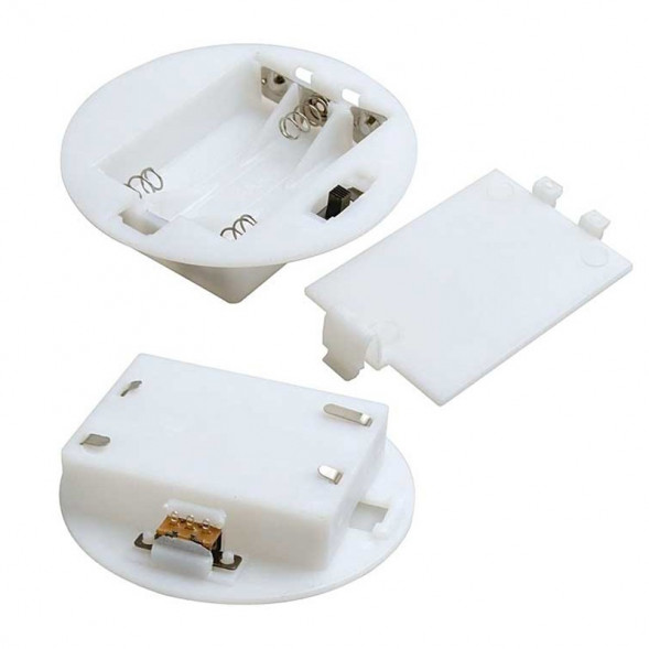 AAAх3 switch D64mm Батарейный отсек с выключателем (белый)