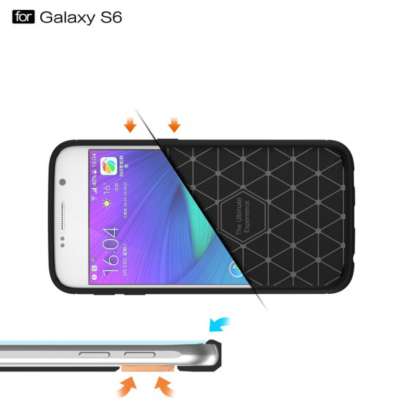 Чехол Carbon Fiber для Samsung Galaxy S6 G920 (синий)