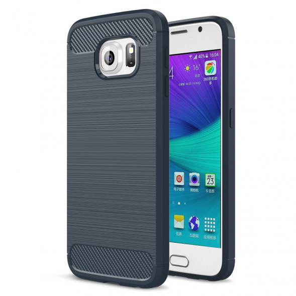 Чехол Carbon Fiber для Samsung Galaxy S6 G920 (синий)