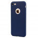 Матовый мягкий чехол для iPhone 8 / 7 (темно-синий)