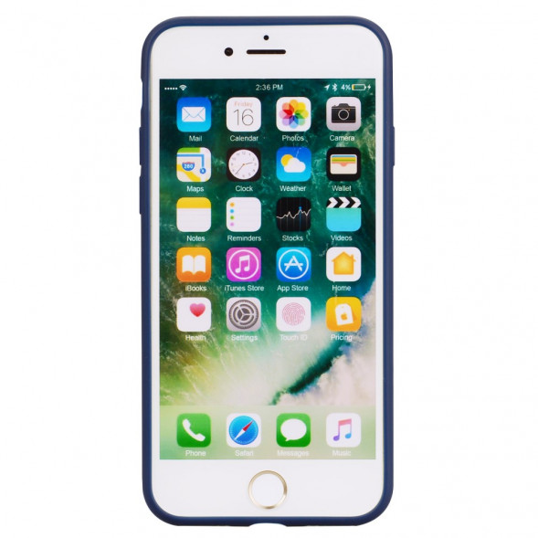 Матовый мягкий чехол для iPhone 8 / 7 (темно-синий)