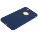Матовый мягкий чехол для iPhone 8 / 7 (темно-синий)