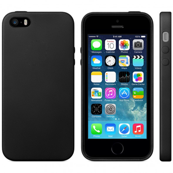 Текстурный чехол накладка для iPhone SE, 5S, 5 (черный)