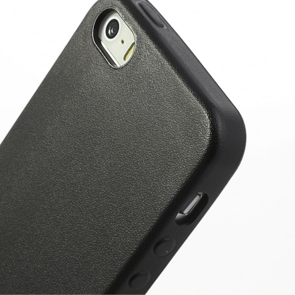 Текстурный чехол накладка для iPhone SE, 5S, 5 (черный)