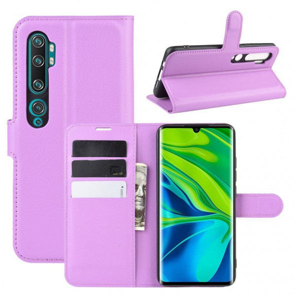 Чехол книжка для Xiaomi Mi Note 10, Mi Note 10 Pro, Mi CC9 Pro (фиолетовый)