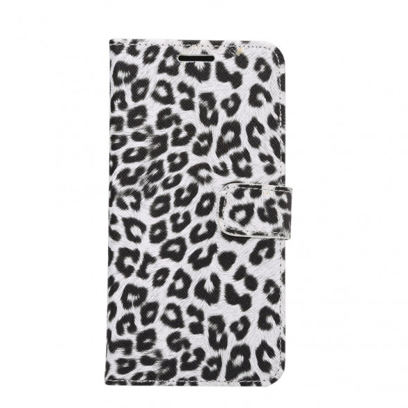 Леопардовый чехол книжка для Samsung Galaxy S6 EDGE+ G928 (Белый)