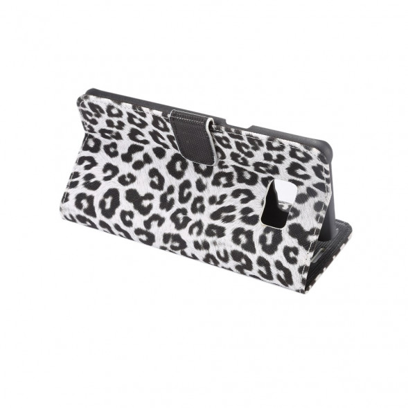 Леопардовый чехол книжка для Samsung Galaxy S6 EDGE+ G928 (Белый)