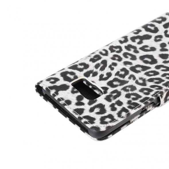 Леопардовый чехол книжка для Samsung Galaxy S6 EDGE+ G928 (Белый)
