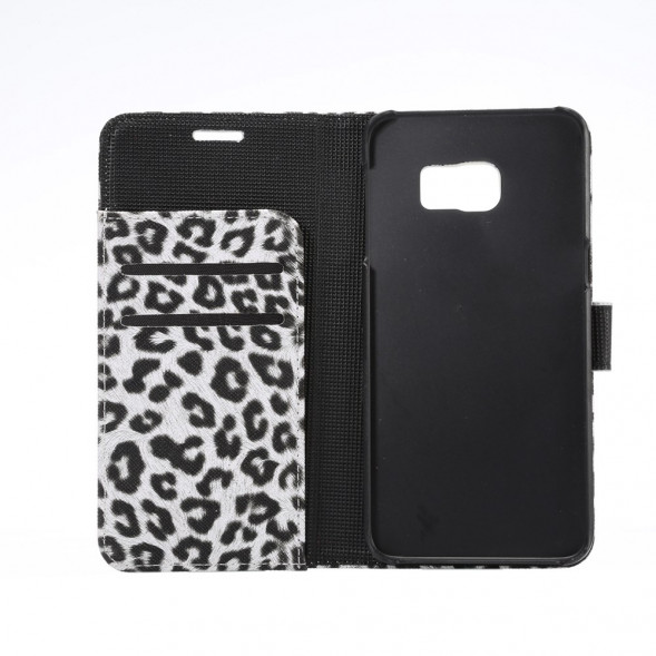 Леопардовый чехол книжка для Samsung Galaxy S6 EDGE+ G928 (Белый)