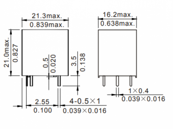 JZC-22F-F-C-7-D-DC12V(0.45W)FORWARD Реле электромагнитное