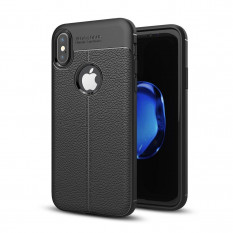 Чехол-накладка Litchi Grain для iPhone X (черный)