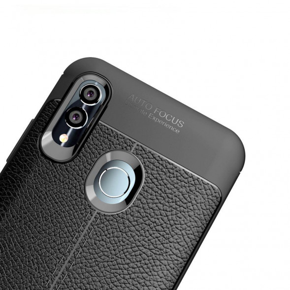 Чехол Litchi Grain для Huawei Honor 10 Lite, P Smart (2019) (черный)