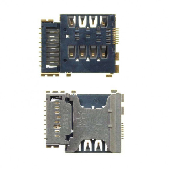 Коннектор SIM+MMC для Samsung i8552, i8262, i8580, G350E