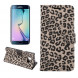 Леопардовый чехол книжка для Samsung Galaxy S6 EDGE+ G928 (Коричневый)