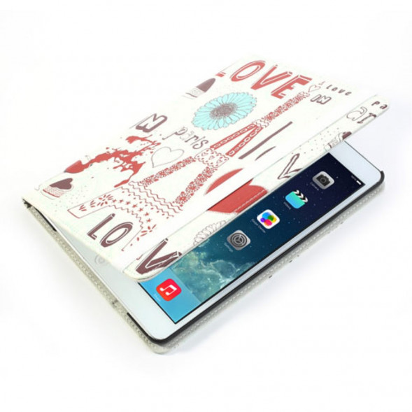 Чехол книжка с рисунком для iPad Air (Люблю Париж)