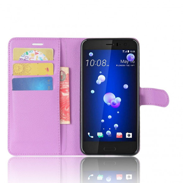 Чехол книжка с визитницей для HTC U11 (фиолетовый)