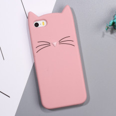 3D Кот - чехол для iPhone 5, 5S, SE (розовый)