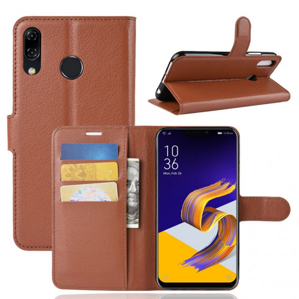Чехол с визитницей для Asus ZenFone 5 ZE620KL / 5z ZS620KL (коричневый)