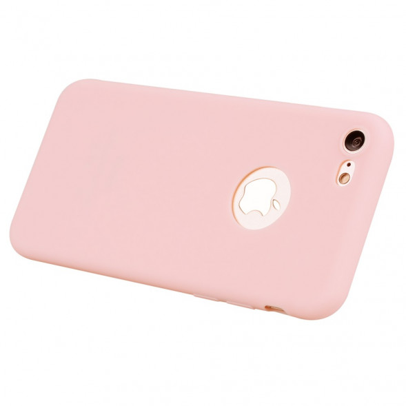 Матовый мягкий чехол для iPhone 8 / 7 (розовый)