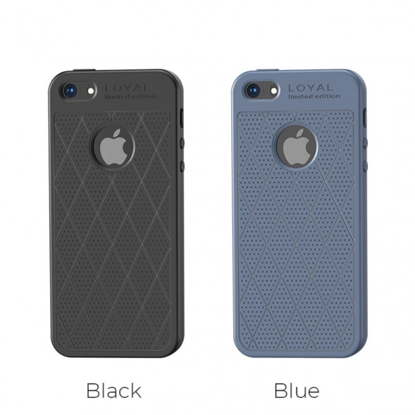 Чехол накладка Hoco Loyal для iPhone 5, 5S, SE (синий)
