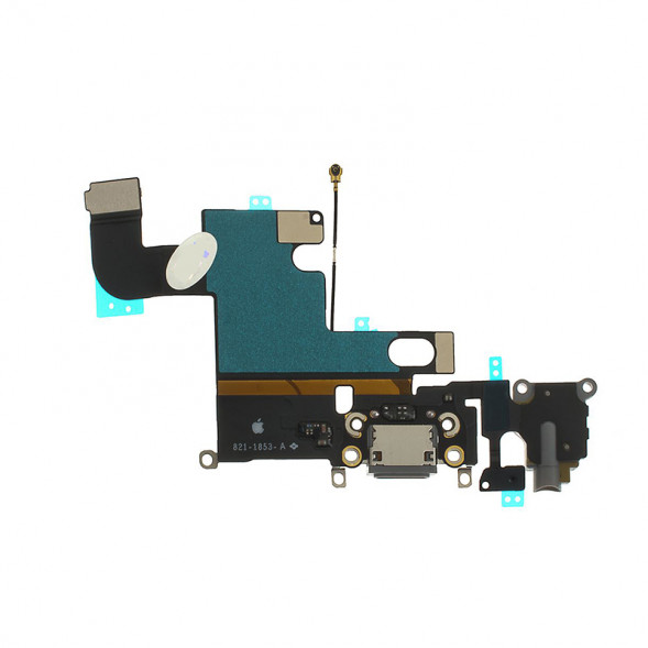 Шлейф iPhone 6 с разъемом зарядки, микрафоном и аудио разъемом (Белый)