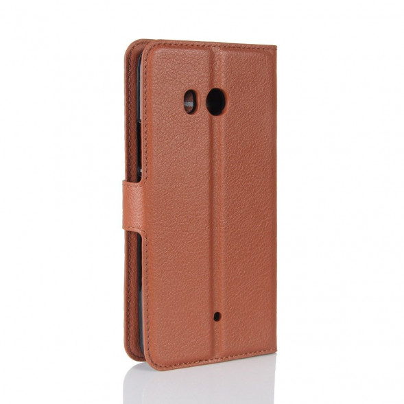 Чехол книжка с визитницей для HTC U11 (коричневый)