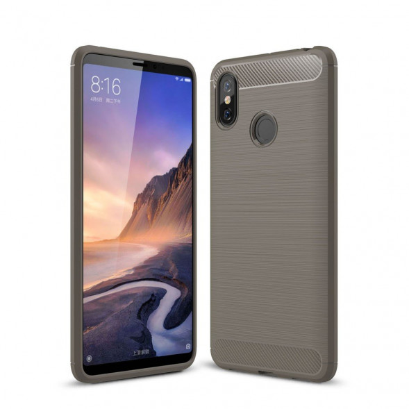 Чехол-накладка Carbon Fibre для Xiaomi Mi Max 3 (серый)
