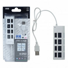 USB-концентратор JC-401 4 гнезда 1 USB выход 12V-24V (белый)