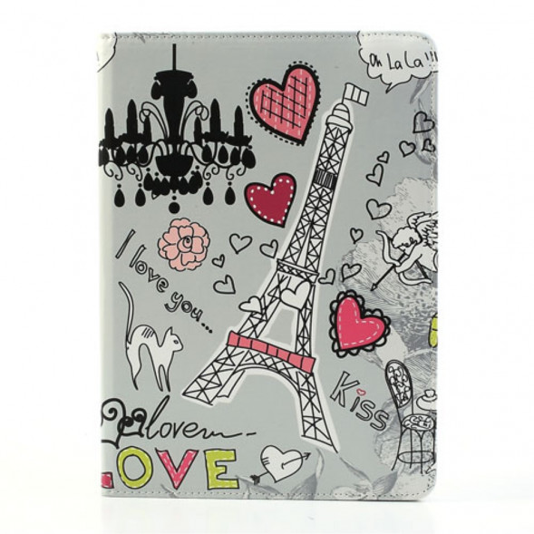 Чехол книжка с рисунком для iPad Air (Эйфелева башня)