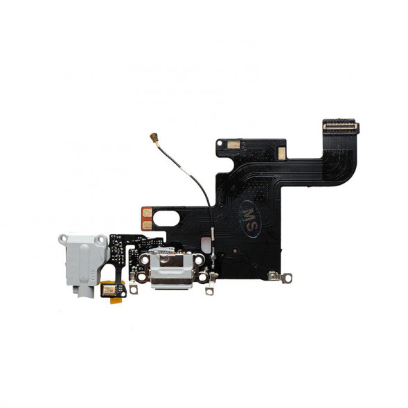 Шлейф iPhone 6 с разъемом зарядки, микрафоном и аудио разъемом (Серый)