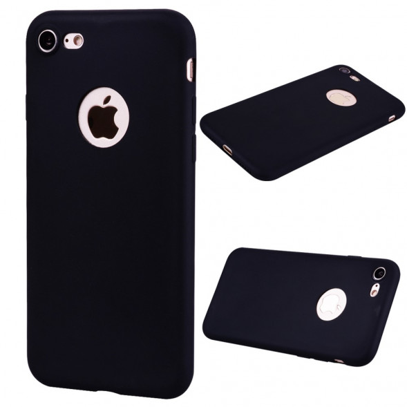 Матовый мягкий чехол для iPhone 8 / 7 (черный)