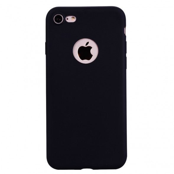 Матовый мягкий чехол для iPhone 8 / 7 (черный)