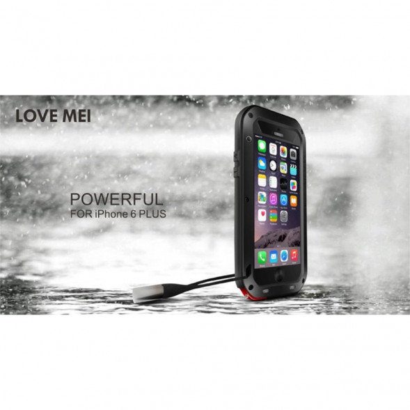 Гибридный чехол LOVE MEI для iPhone 6 Plus, 6S Plus (черный)
