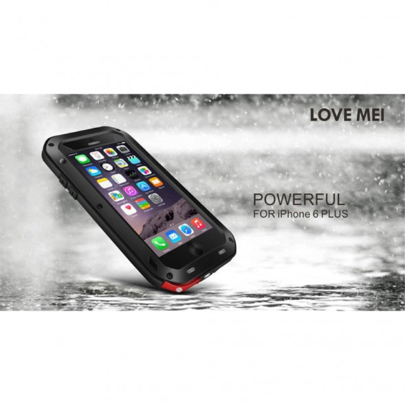 Гибридный чехол LOVE MEI для iPhone 6 Plus, 6S Plus (черный)
