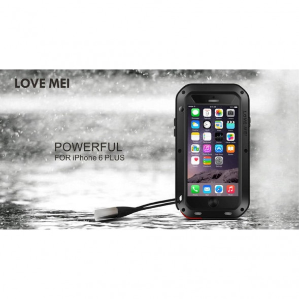 Гибридный чехол LOVE MEI для iPhone 6 Plus, 6S Plus (черный)