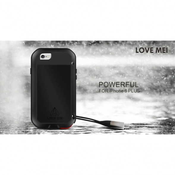 Гибридный чехол LOVE MEI для iPhone 6 Plus, 6S Plus (черный)