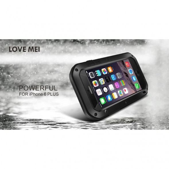 Гибридный чехол LOVE MEI для iPhone 6 Plus, 6S Plus (черный)