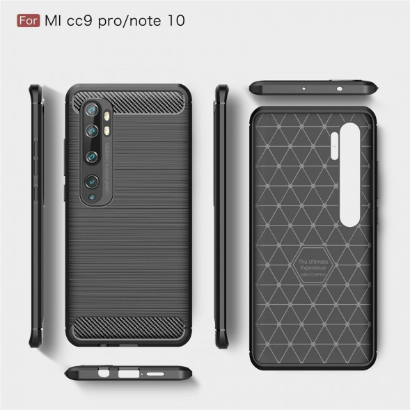 Чехол Carbon Fibre для Xiaomi Mi Note 10, Mi Note 10 Pro, Mi CC9 Pro (красный)