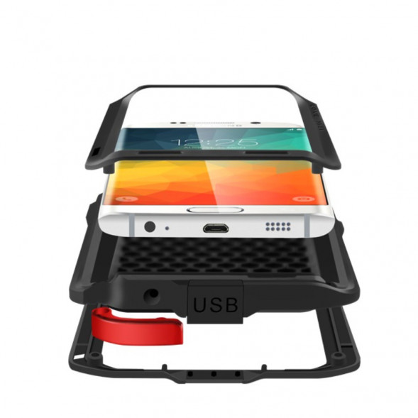 Металлический защитный чехол Love Mei для Samsung Galaxy S6 EDGE+ G928 (Серебристый)