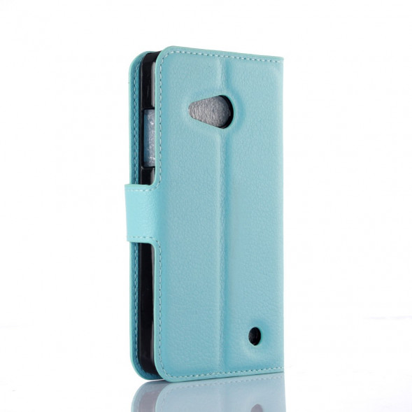 Чехол книжка с визитницей для Microsoft Lumia 550 (Голубой)
