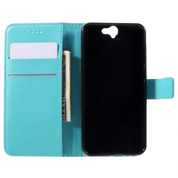 Чехол книжка с визитницей для HTC One A9 (Голубой)