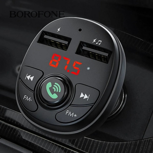 Borofone BC26 Автомобильный FM-модулятор, громкая связь Bluetooth