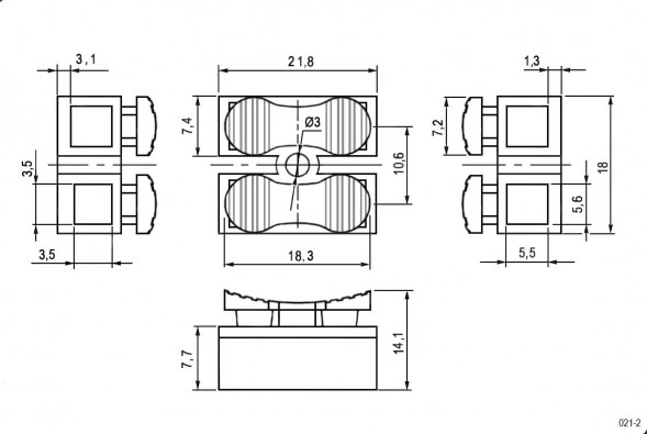 021-2 клеммник нажимной серии 021