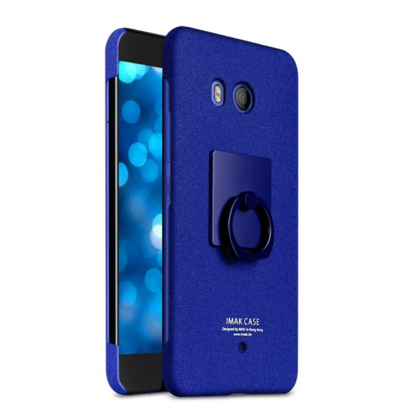 Чехол iMak Finger с колечком для HTC U11 (синий)