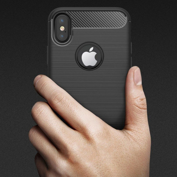 Чехол Carbon Fibre для iPhone X (черный)